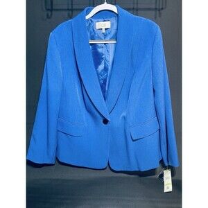 NEW Le Suit Women’s Plus Size 18W Jacket Blazer Beautiful Blue E19